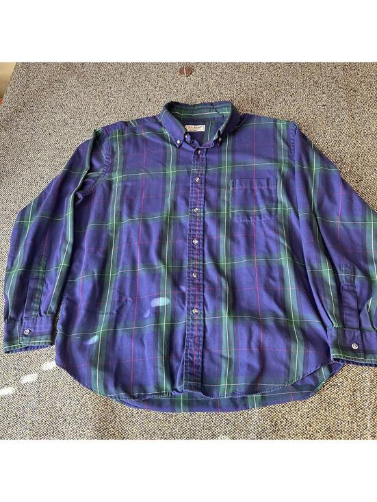 L.L. Bean Other - L.L. Bean Plaid Flannel Shirt XL Rangeley Purple Green Cotton Blend Made in USA